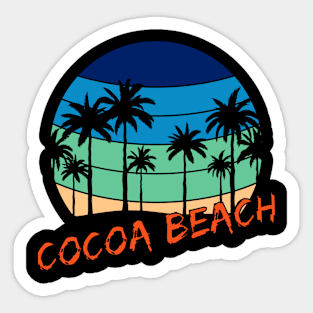 Cocoa Beach Retro Vintage Sunset Beach Design Sticker